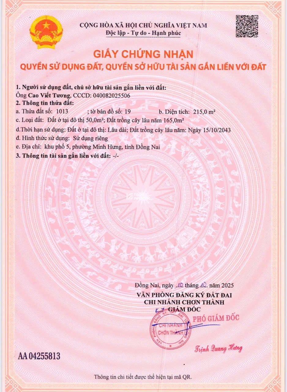 595tr/nền ngang 5x40 trong cụm KCN Chơn Thành