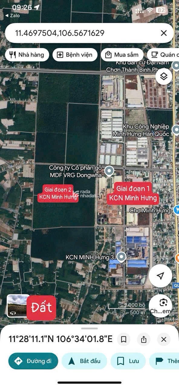 595tr/nền ngang 5x40 trong cụm KCN Chơn Thành