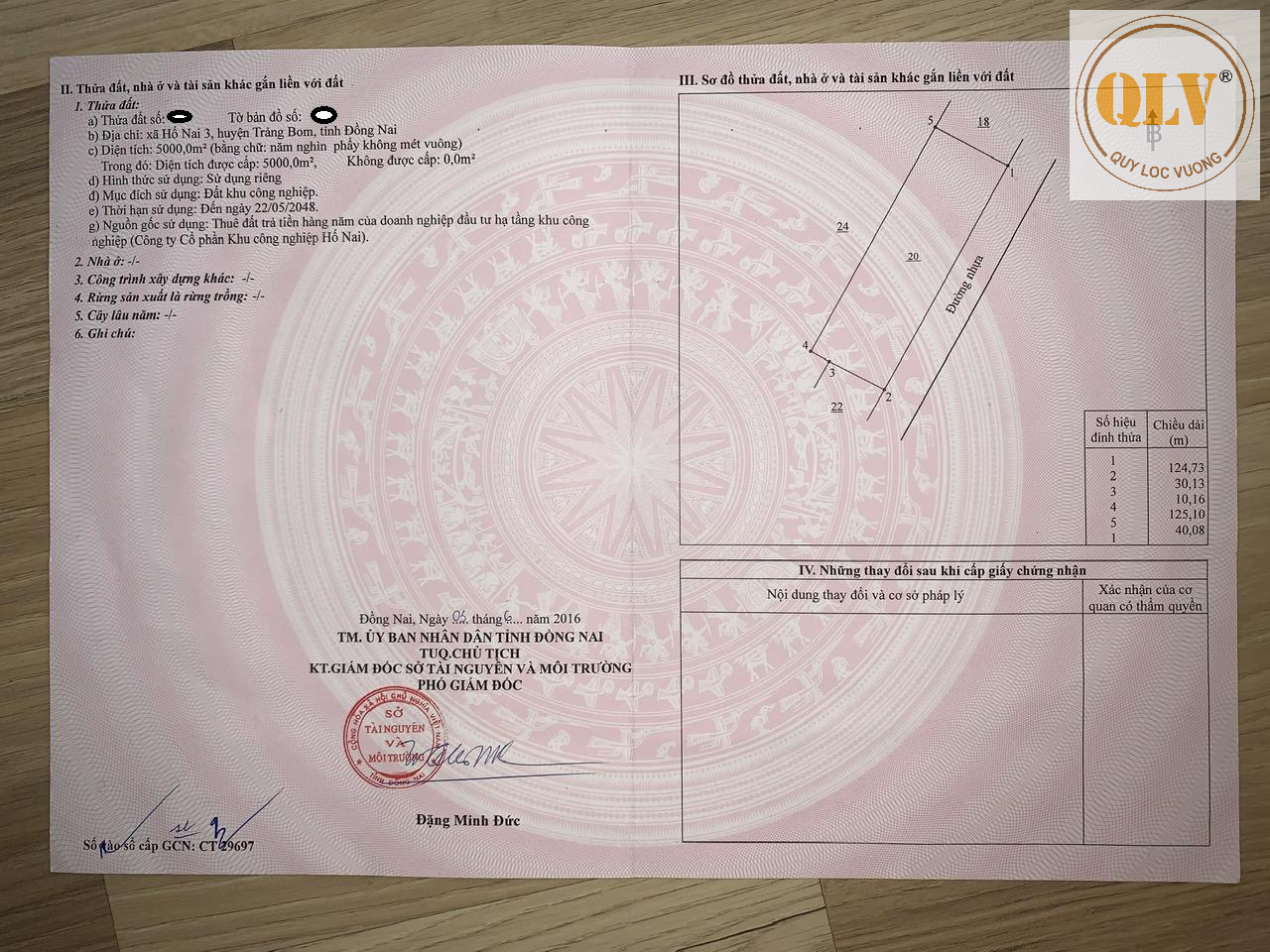 BÁN ĐẤT KCN  KCN HỐ NAI 3,  ĐN  5.000m2