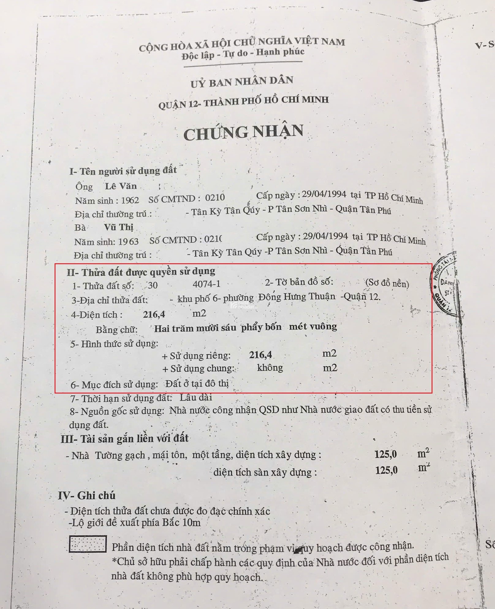NHÀ DIỆN TÍCH LỚN 216m2, ĐƯỜNG ĐÔNG HƯNG THUẬN 2, HẺM XE HƠI, 6,7x32m