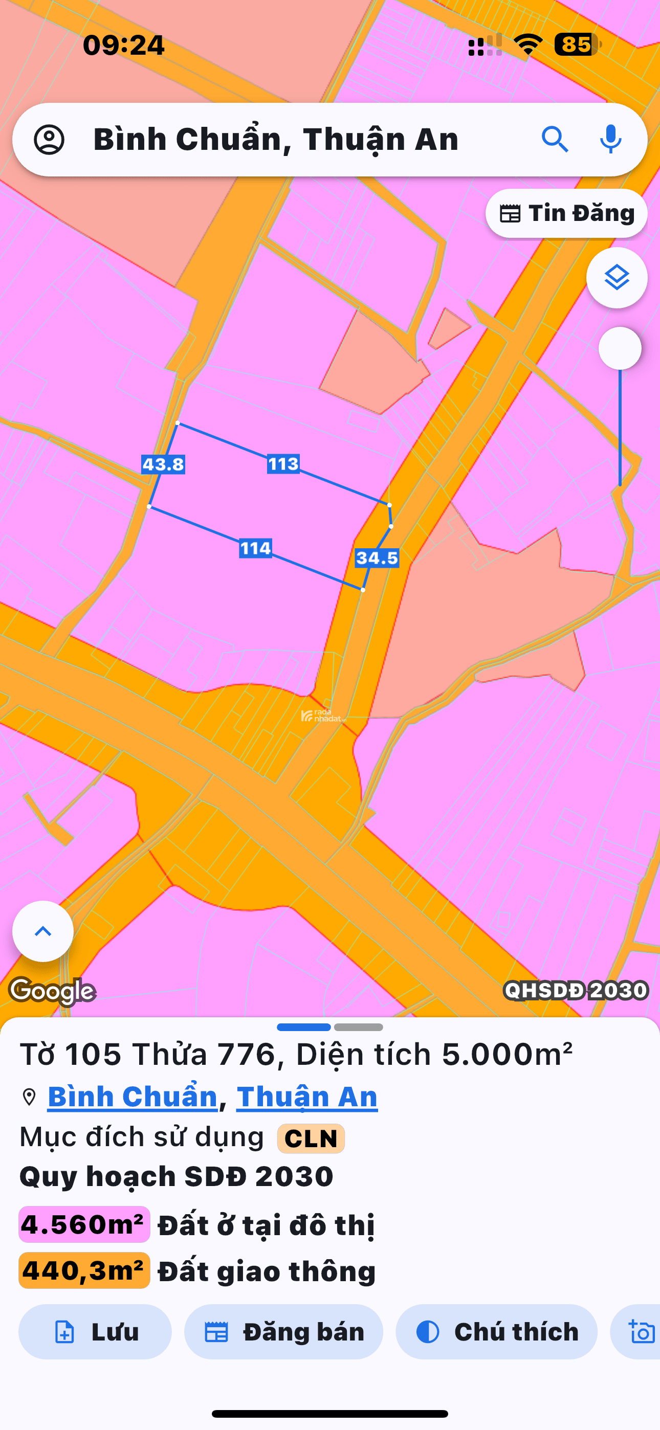 Đất Đô Thị Trung Tâm Bình Dương - 5000m2