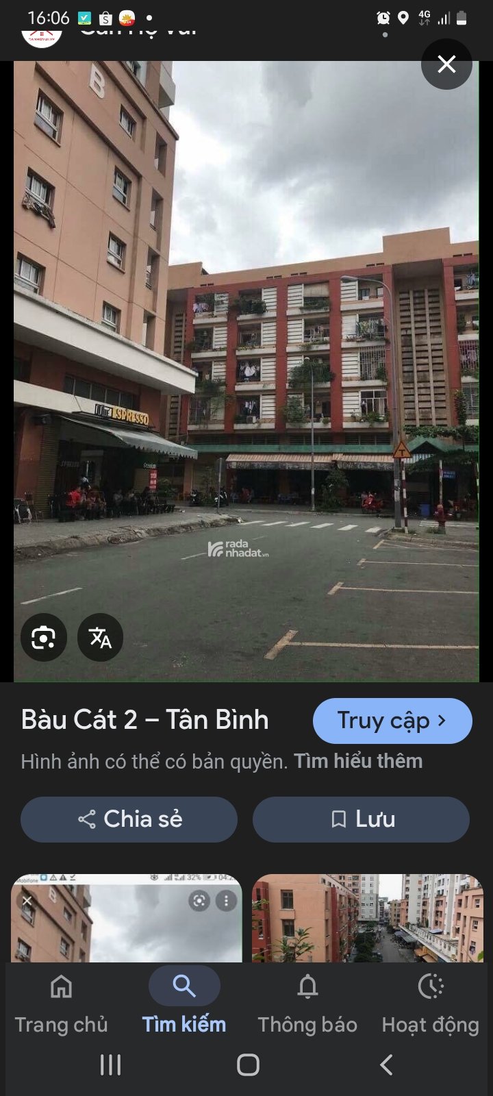 Bán chung cư bàu cát 2, Quận Tân Bình,dt45m2