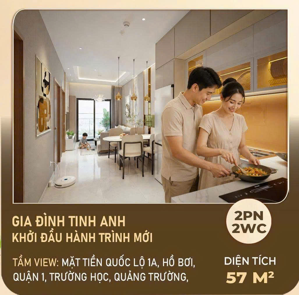 300 TRIỆU 15% SỞ HỮU CĂN HỘ 2 PN TẠI DESTINO CENTRO TRÊN QL1A TUYẾN LÊ KHẢ PHIÊU