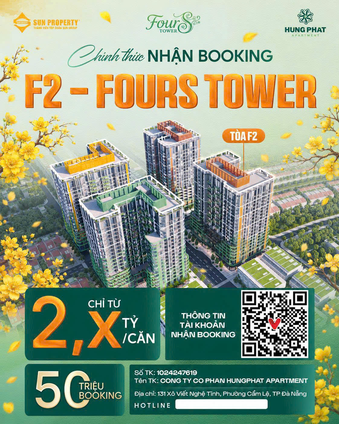 FOURS TOWER CĂN HỘ SUN GROUP TẠI ĐÀ NẴNG, GIÁ TỪ 2 TỶ/CĂN
