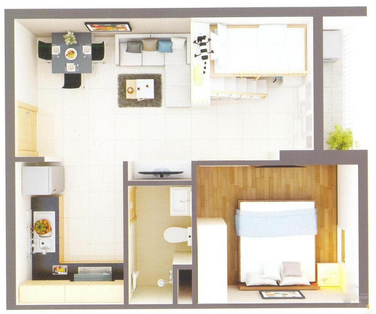 Bán căn hộ Thủ Thiêm SKy, đường Nguyễn Văn Hưởng, Thảo Điền, Quận 2: (57m2) giá 4.5 tỷ