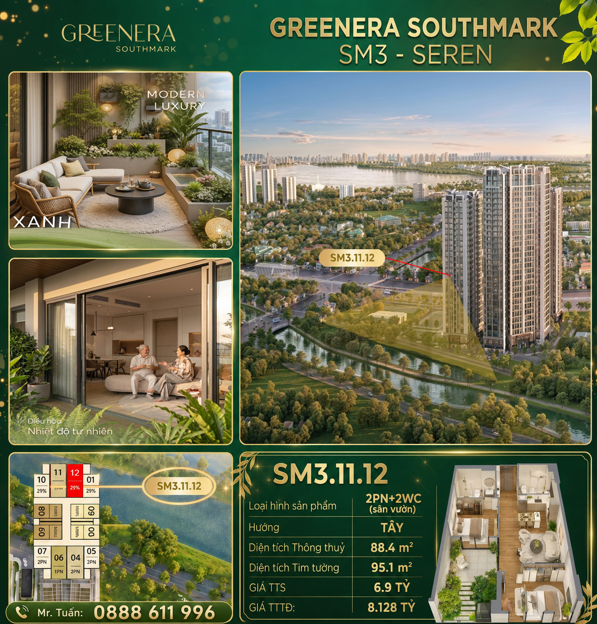 Căn hộ giá rẻ dự án Greenera Southmark cần bán ngay giá 6.637 tỷ (TTS)