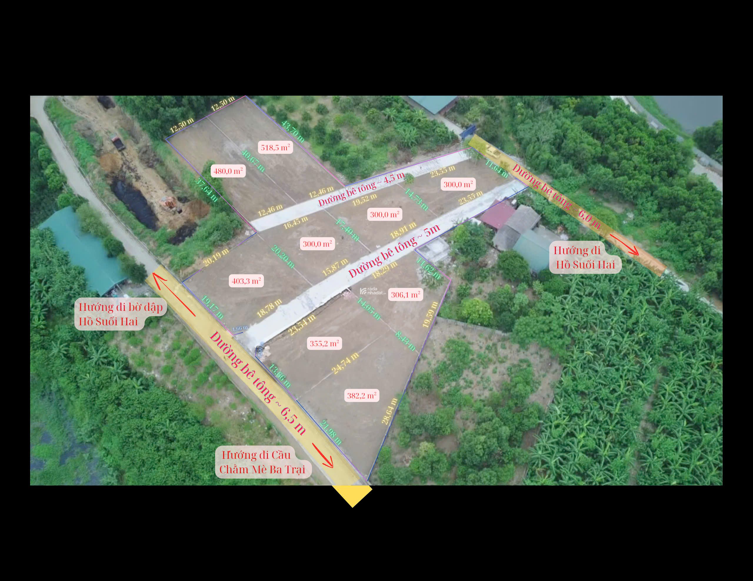 Khu đất 09 thửa đất phân lô 300-500 m2 tại xã Suối Hai, thành phố Hà Nội (Ba Trại,Ba Vì, Hà Nội)