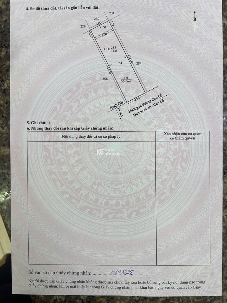 102 MẶT TIỀN PHỐ ĐẸP 4TẦNG ĐƯỜNG SỐ KD ĐA NGÀNH-CAO LỔ-Q 8 -SHR HOÀN CÔNG-NHĨNH 13TỶ TL 