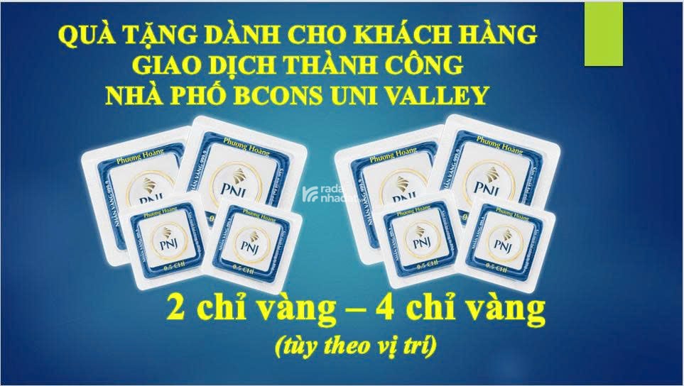 Nhà Phố Bcons UNI VALLEY chỉ từ 7 tỷ/căn cao 4 tầng tại đường Thống Nhất Khu đô thị Bcons City