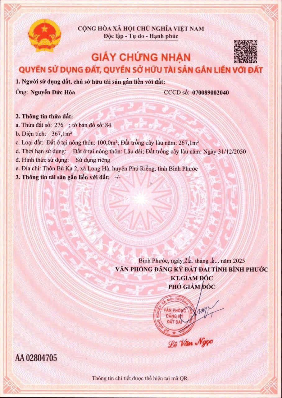  Đất đẹp mặt tiền Long Hà - Phú Riềng 