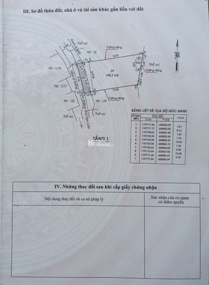 Nhà cấp 4, S 133m2 ngang 8m, dài 16m, hẻm trước nhà 2,5m 7.8 tỷ