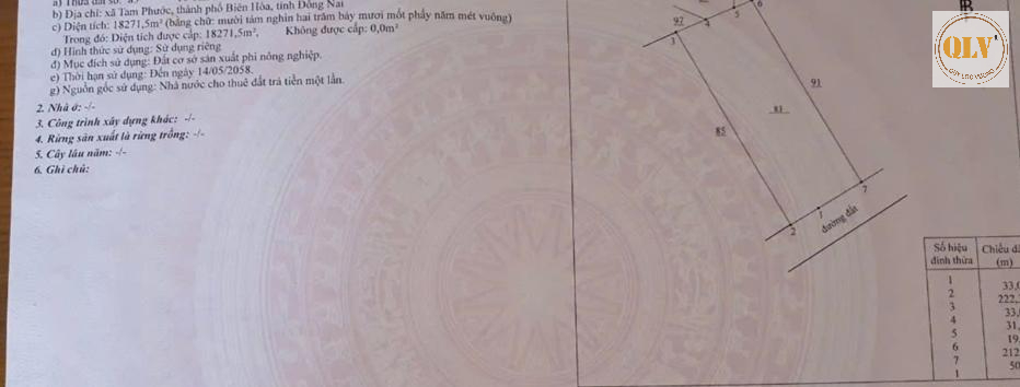 BÁN ĐẤT CCN DỐC 47, TAM PHƯỚC, BIÊN HÒA, ĐN 52.122m2