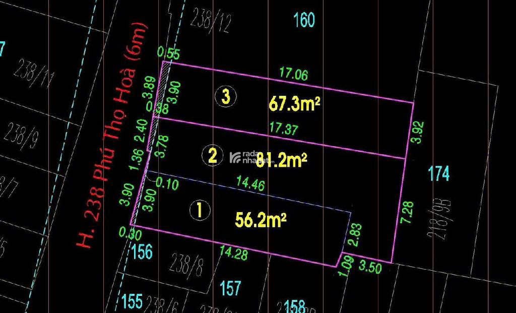 LÔ ĐẤT 82M2 NỞ HẬU 7.3M HẺM XE HƠI PHÚ THỌ HÒA, TÂN PHÚ Giá 7,9 Tỷ