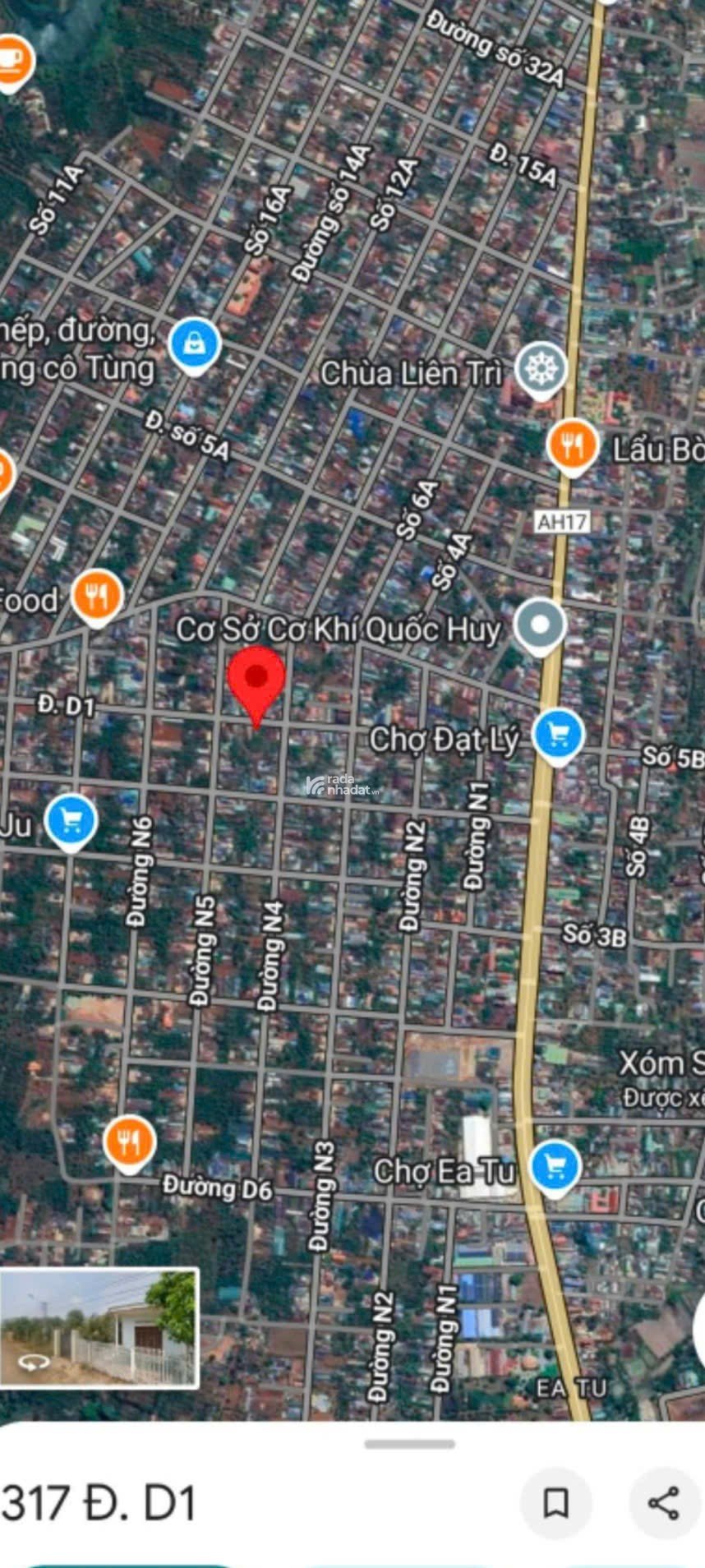 Bán đất mặt tiền đường d1 gần chợ đạt lý