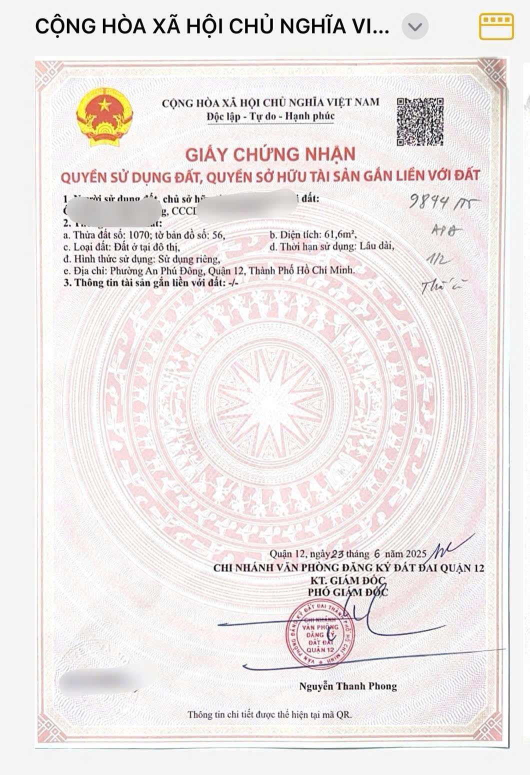 BÁN ĐẤT HẺM 301 VƯỜN LÀI - SÁT CẦU SẮT AN PHÚ ĐÔNG, QUẬN 12