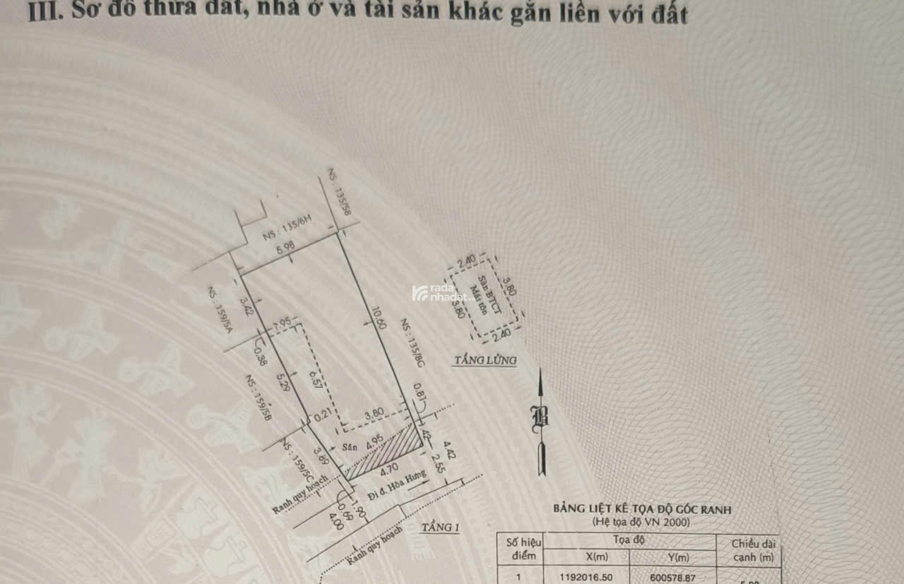 Bán nhà đường Hòa Hưng p12 quận 10 - 67m2 - giá 10 tỷ 