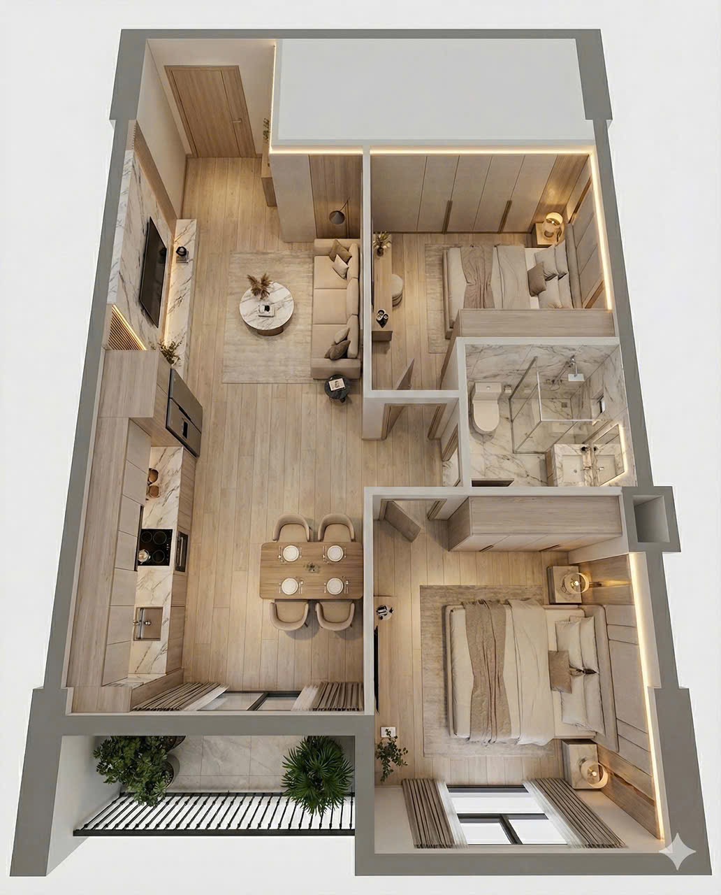 BÁN CĂN 2 PHÒNG NGỦ - CHUNG THIÊN QUÂN MARINA PLAZA CẦN THƠ