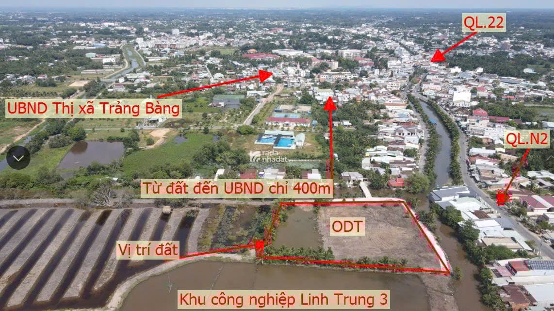 Bán đất tại Trưng Nhị, An Tịnh, Trảng Bàng, Tây Ninh, 1,65 tỷ, 650m2, view đẹp, dân cư đông đúc