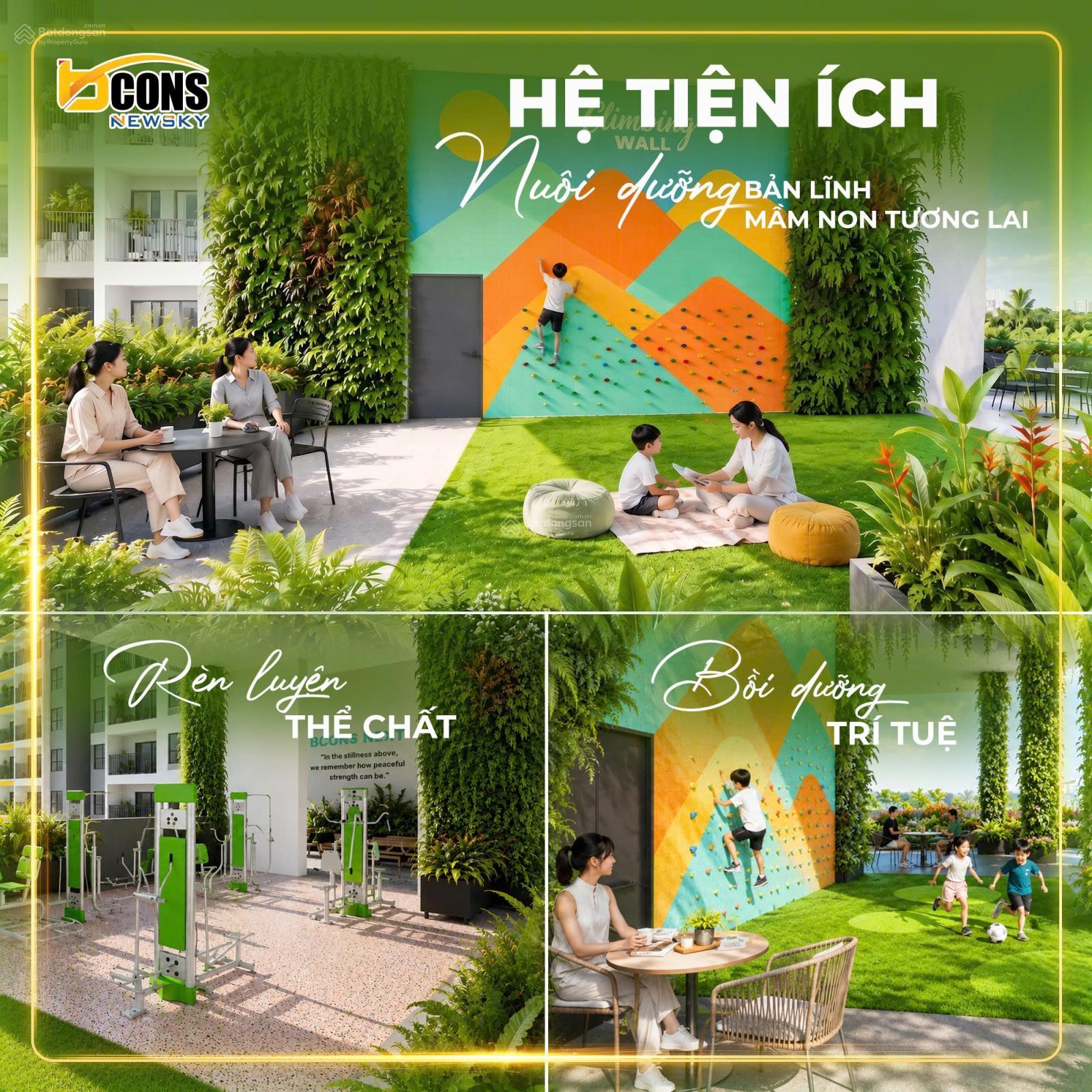 Căn góc 99m2-3PN3WC Bcons Newsky, CK 5.65% , Cam kết thuê 15 TR/Tháng, Metro 100m