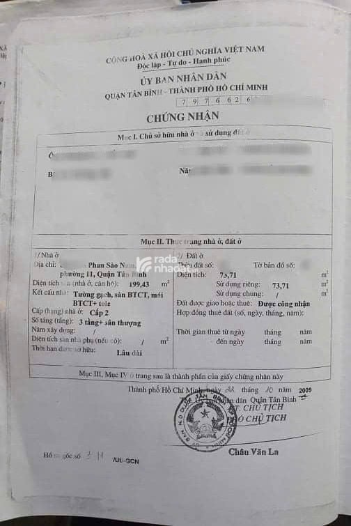 Bán nhà Bàu Cát 8 - 4 x 21 x 4 tầng , HXH 8m gần mặt tiền 