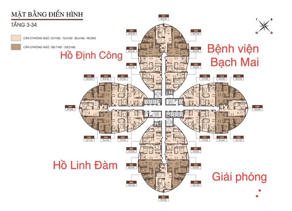 Bán nhà riêng chính chủ căn hộ 76m2 chung cư The Queen 360 Giải Phóng Hà Nội