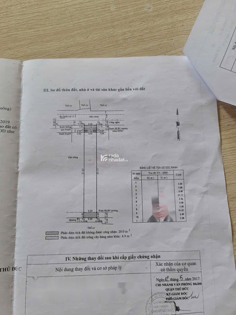 RA GẤP LÔ ĐẤT Đ. NHỰA 6m THẲNG TRỤC QL13, HÀNG XÓM KDC HỒNG LONG 5X32; 11,5 TỶ.