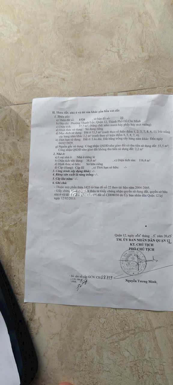  BÁN NHÀ SHR TL19, Q12 - HẺM XE HƠI THÔNG, VỊ TRÍ VÀNG - 5.X TỶ