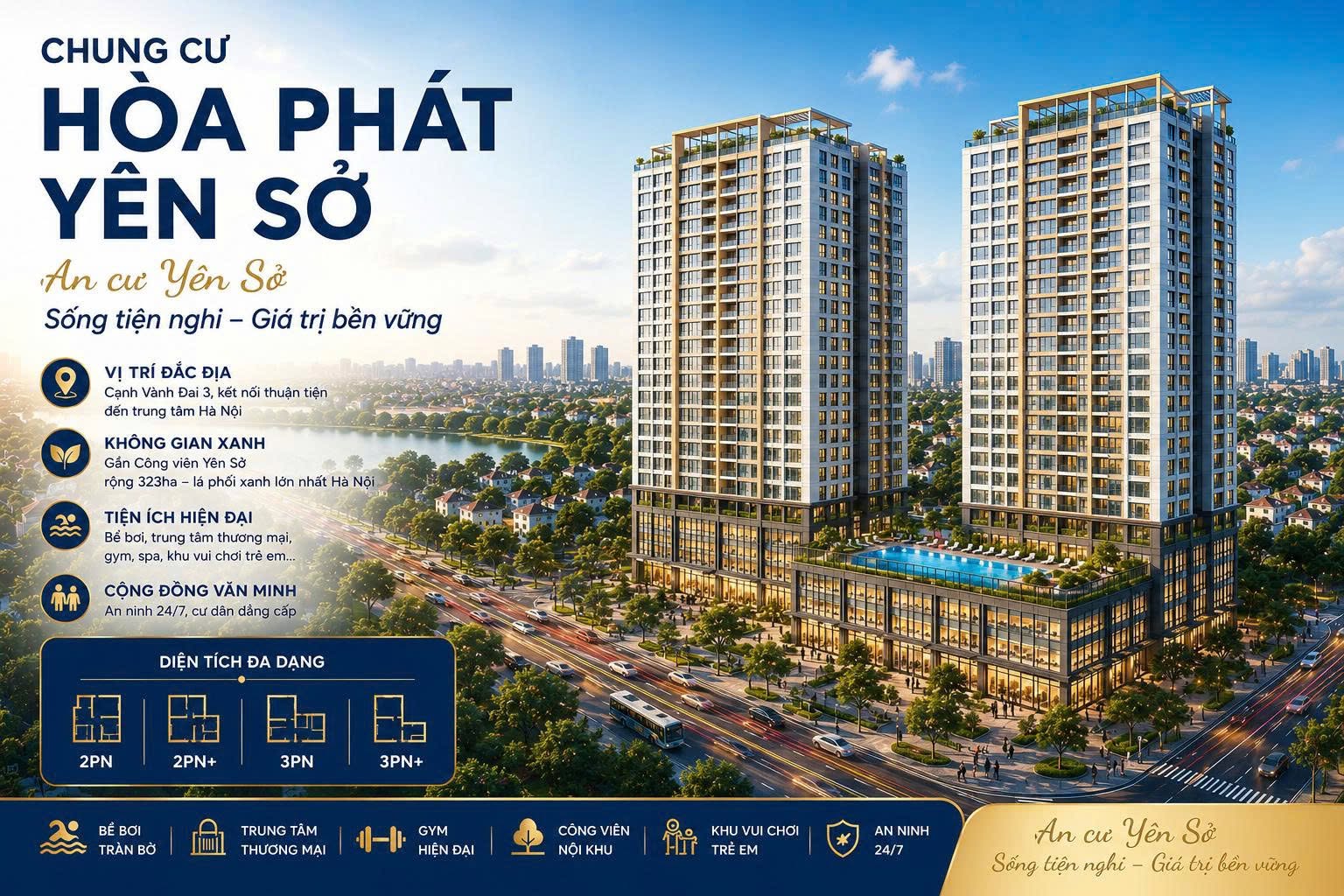 Căn hộ 2PN mặt đường vành đai 3