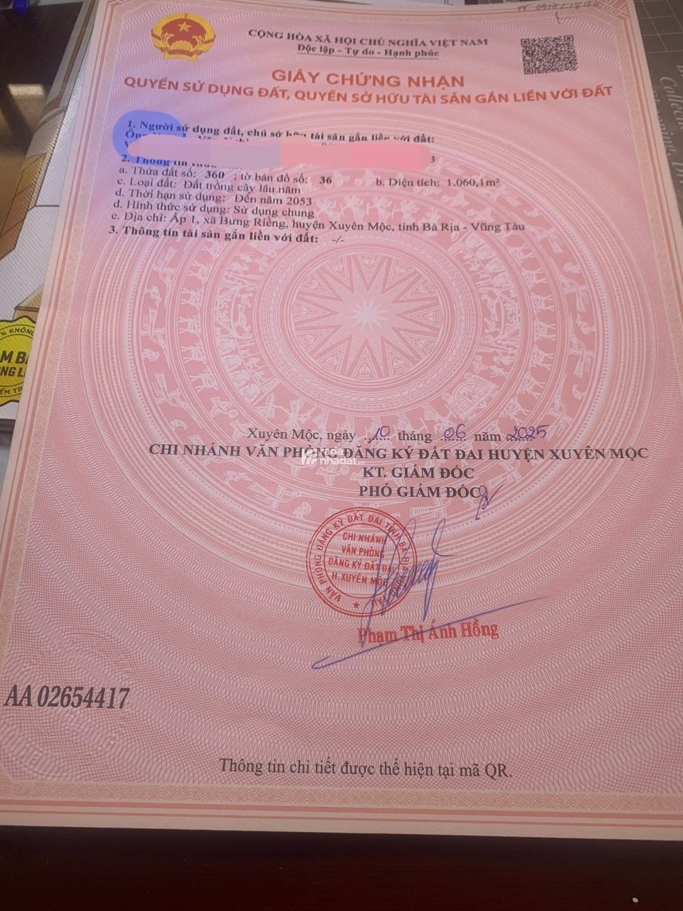 Bán Đất Bưng riềng ,Hồ cốc tphcn