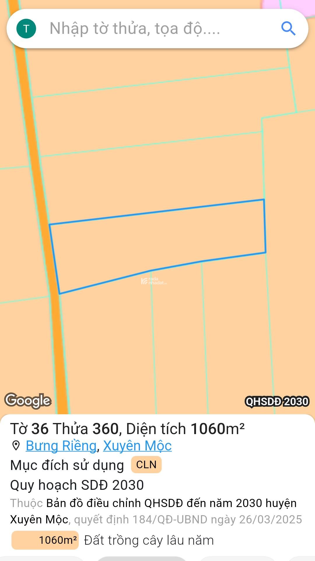 Bán Đất Bưng riềng ,Hồ cốc tphcn