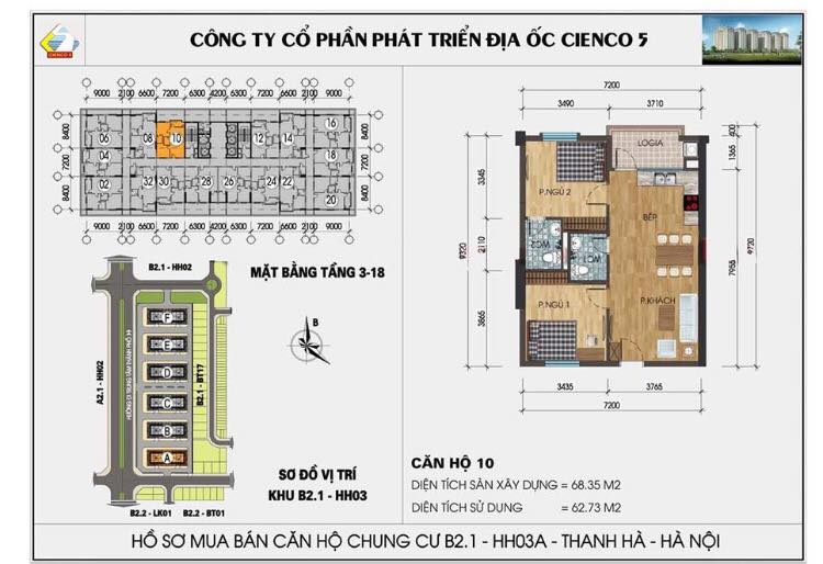 Chính chủ cần bán gấp căn hộ chung cư Thanh Hà Cienco 5 (6 tòa mới)  