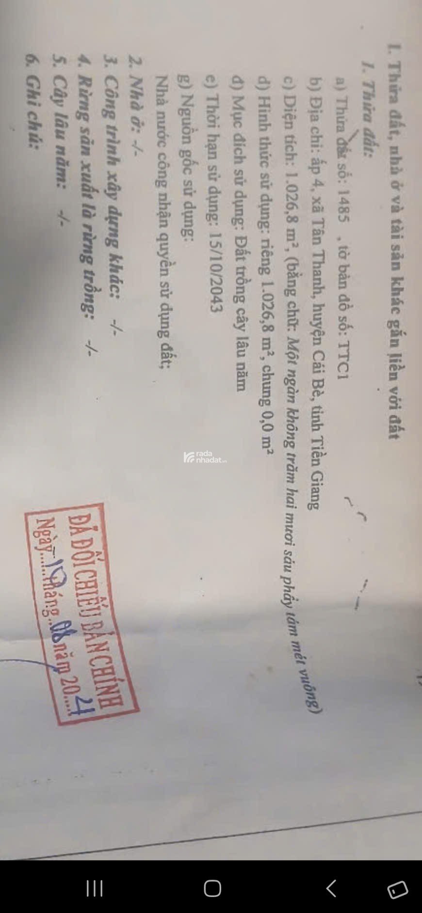 Đất mặt tiền hơn 1000m2 Quốc Lộ 30 - Cái Bè - Tiền Giang