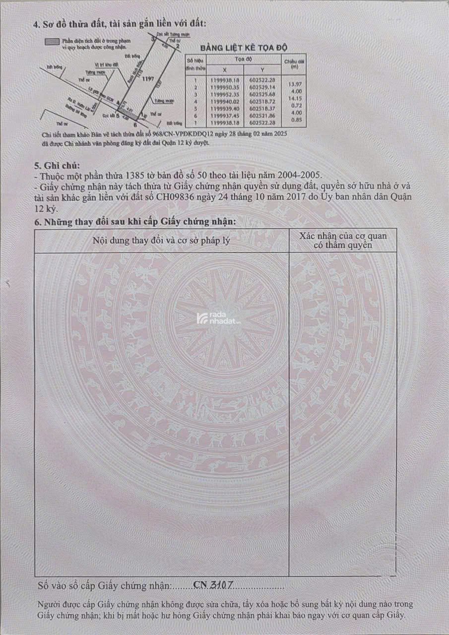 BÁN ĐẤT ĐẸP 60M2 HẺM 140/98 VƯỜN LÀI - P. AN PHÚ ĐÔNG, Q12 