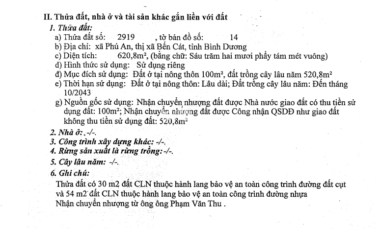 BÁN ĐẤU GIÁ TS VIB L7_XÃ PHÚ AN, BẾN CÁT, BÌNH DƯƠNG (NAY LÀ PHƯỜNG PHÚ AN, TP. HCM)