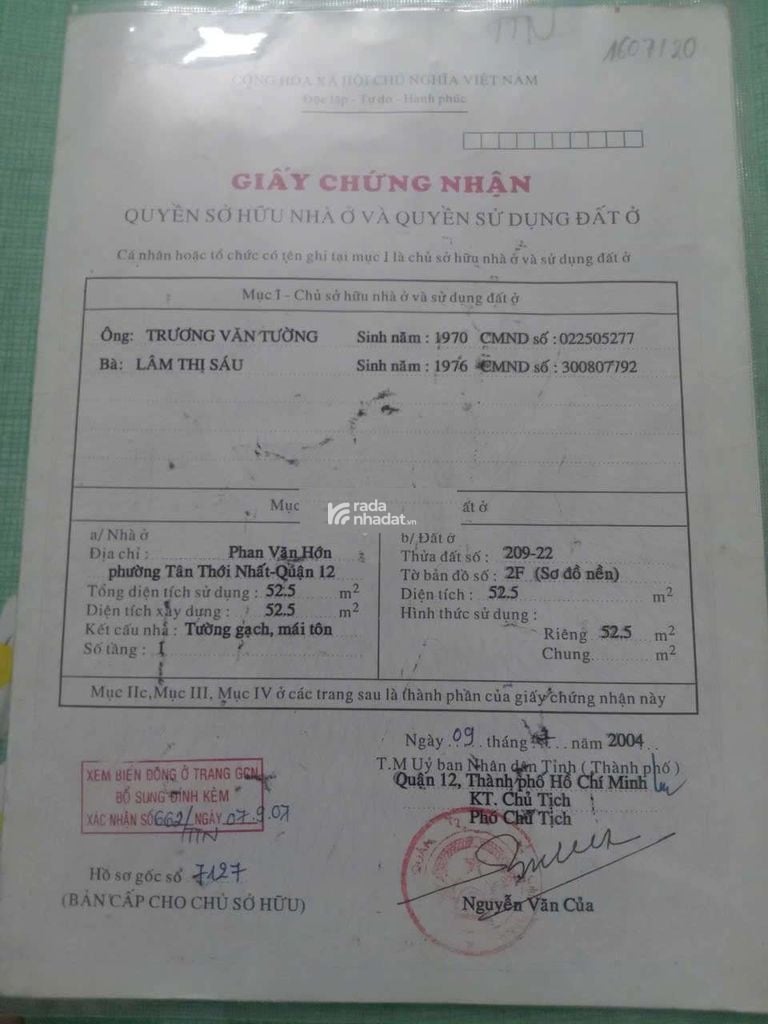 NHÀ 2/ PHAN VĂN HỚN, 3,5 NỞ HẬU 5m DÀI 15m, CÁCH THAM LƯƠNG 600m