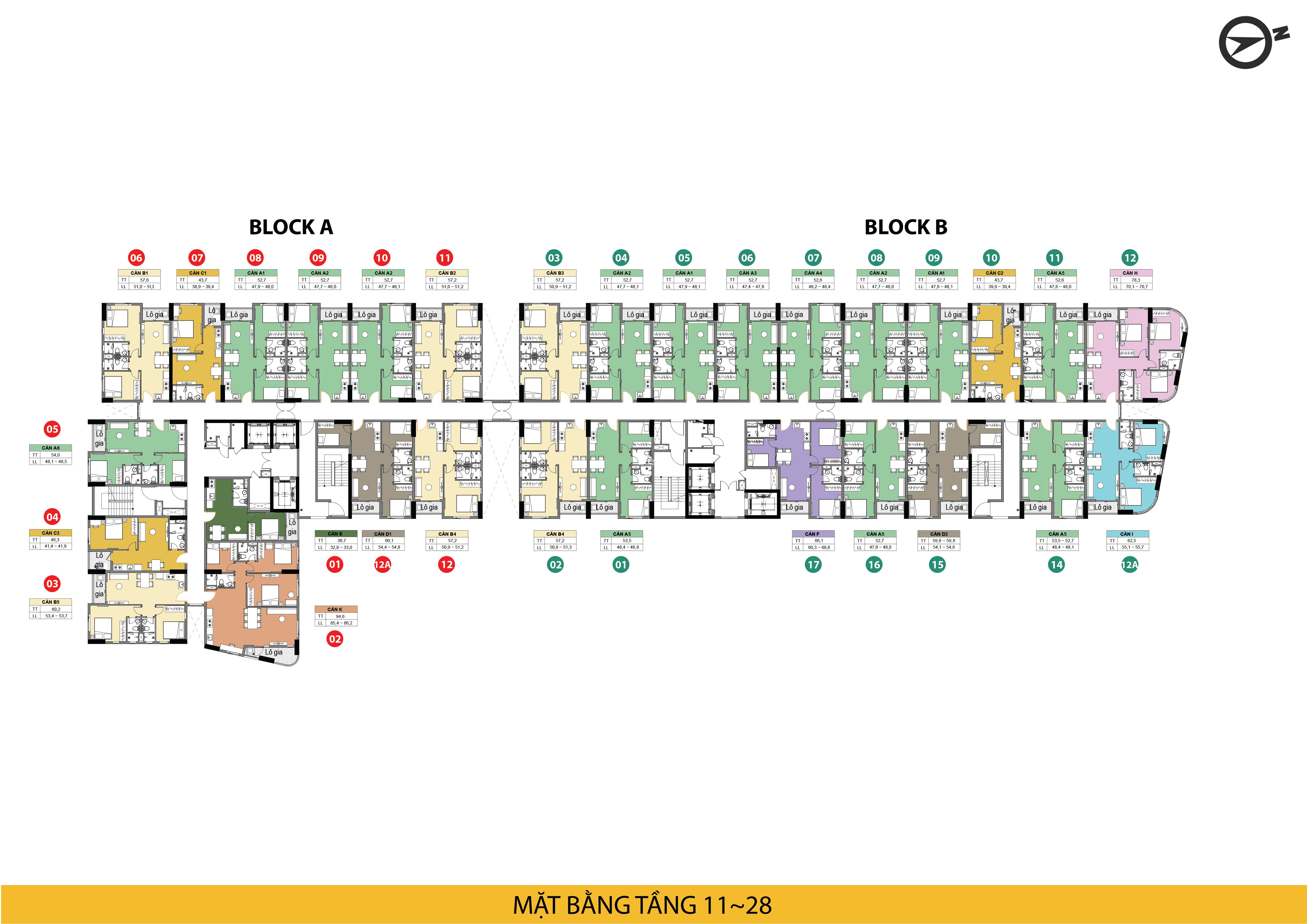 BÁN CĂN HỘ 52m2 TẠI BCONS CITY 2PN 2WC GIÁ 2T4