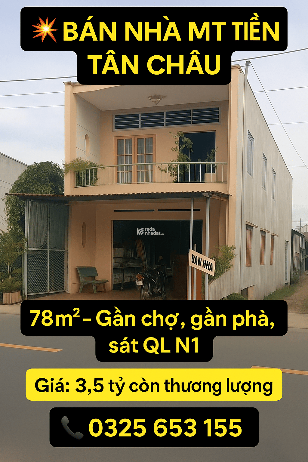 Bán nhà mặt phố.Gia Tốt ở phường Tân Châu tỉnh An Giang.Duong lớn thuận lợi mua bán và kinh doanh 