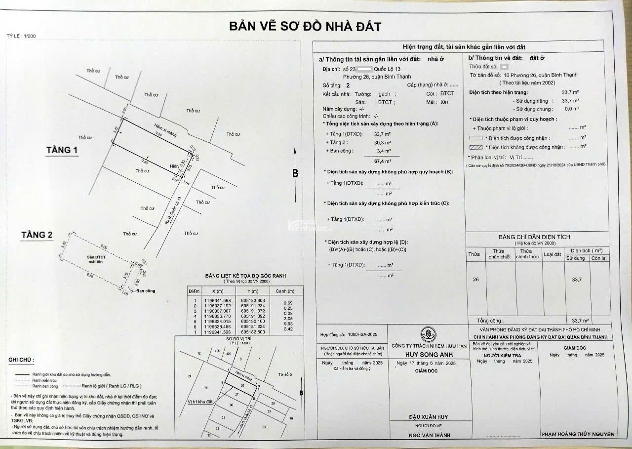 Tầm Vu - Căn Góc - 232/ Quốc Lộ 13 , P26 , Quận Bình Thạnh .