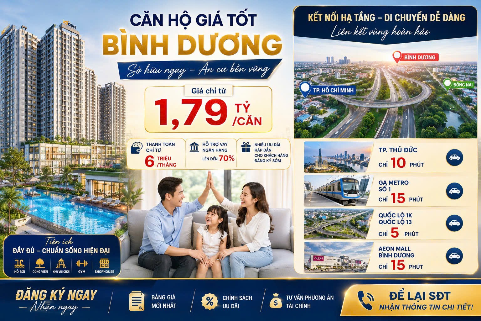 CĂN HỘ 2 PHÒNG NGỦ CHỈ TỪ 1,79 TỶ TRẢ TRƯỚC 179tr ĐẾN KHI NHẬN NHÀ