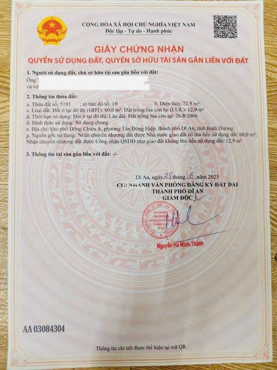 BÁN NHÀ 1 LẦU 1 TRỆT Phường Dĩ An. TP. Hồ Chí Minh : LH : 0979 895 975