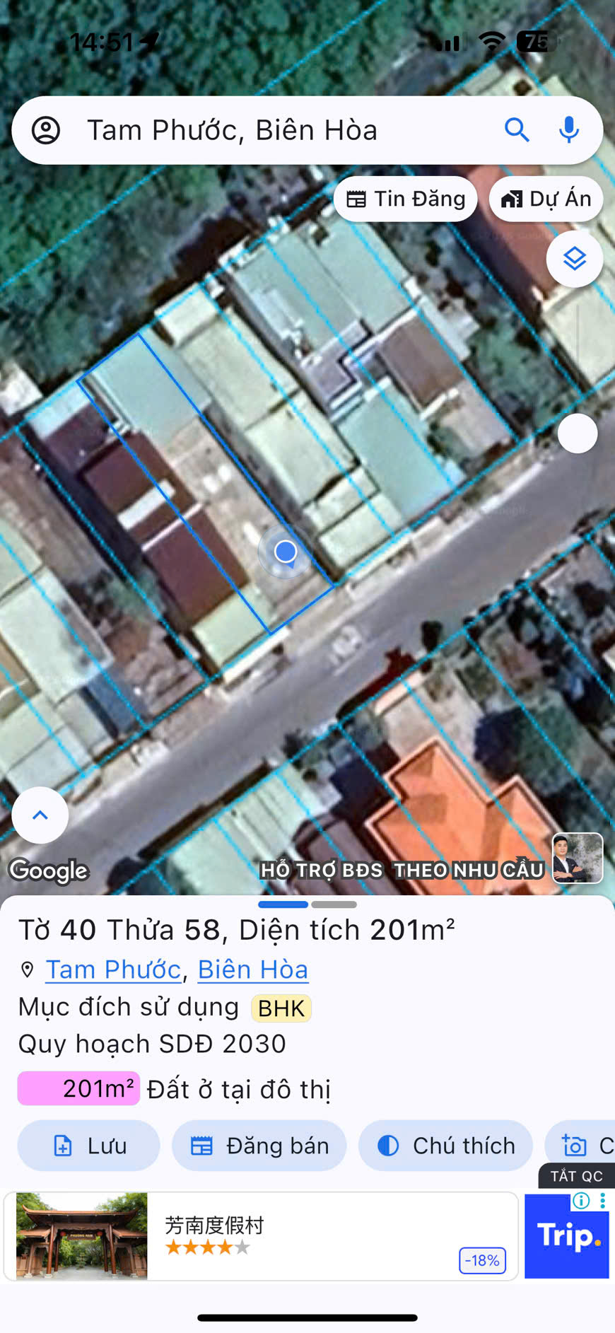 bán đất thổ cư hướng đông nam, hướng tây bắc