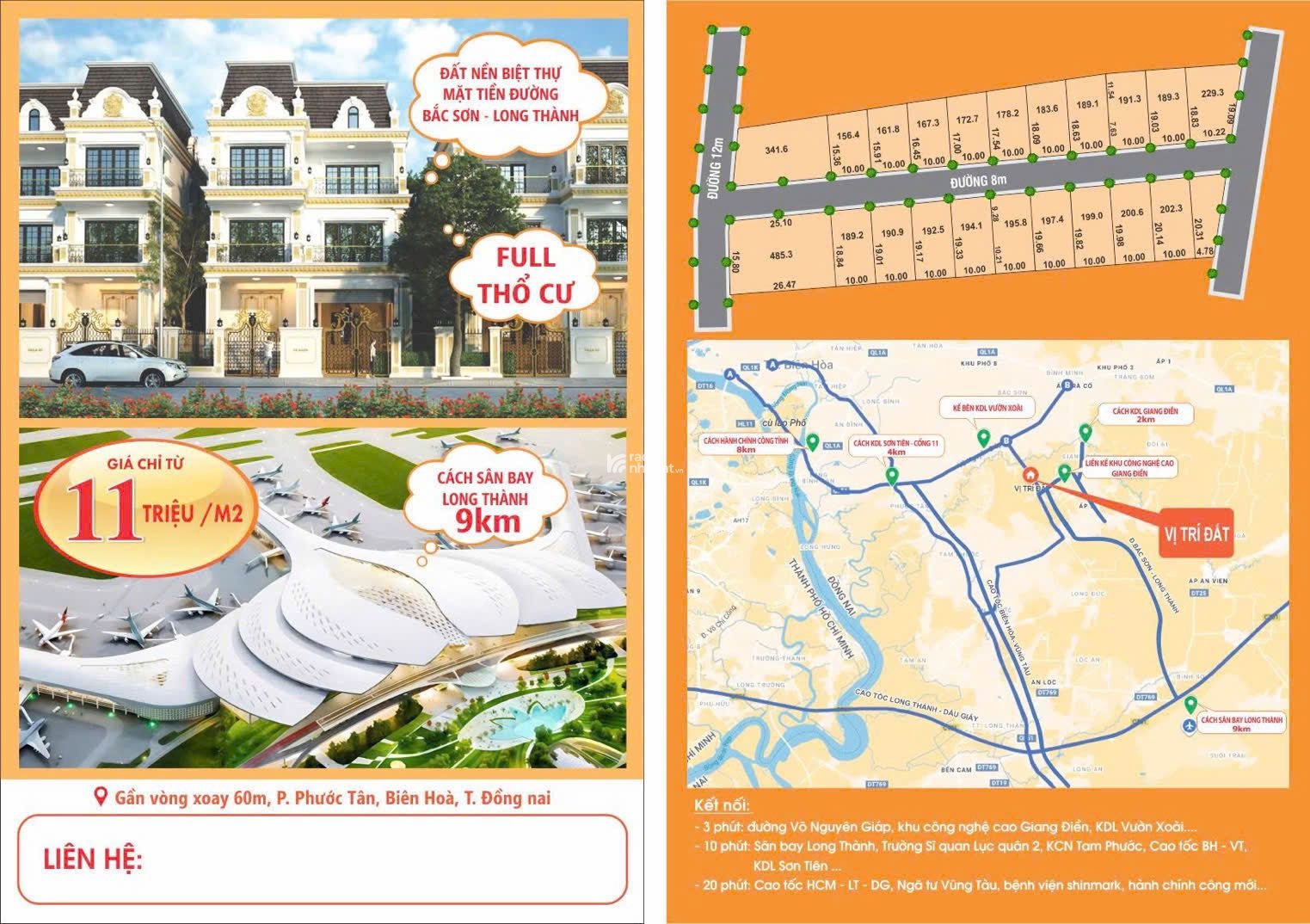 bán lô đất phước tân mặt tiền đường võ chí công 60m