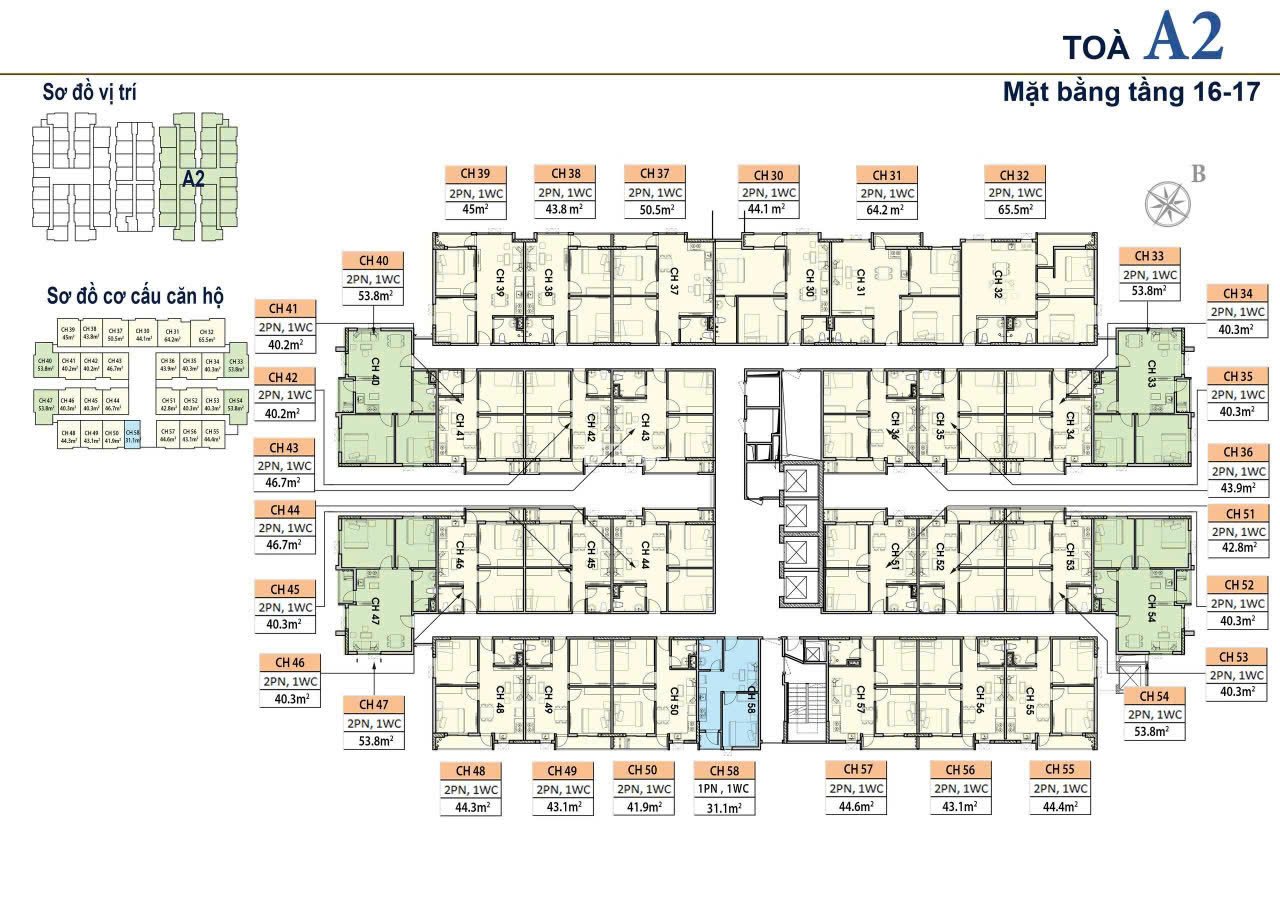 Bán căn hộ Unico Thăng Long 44.3m2 chỉ  950Tr VND