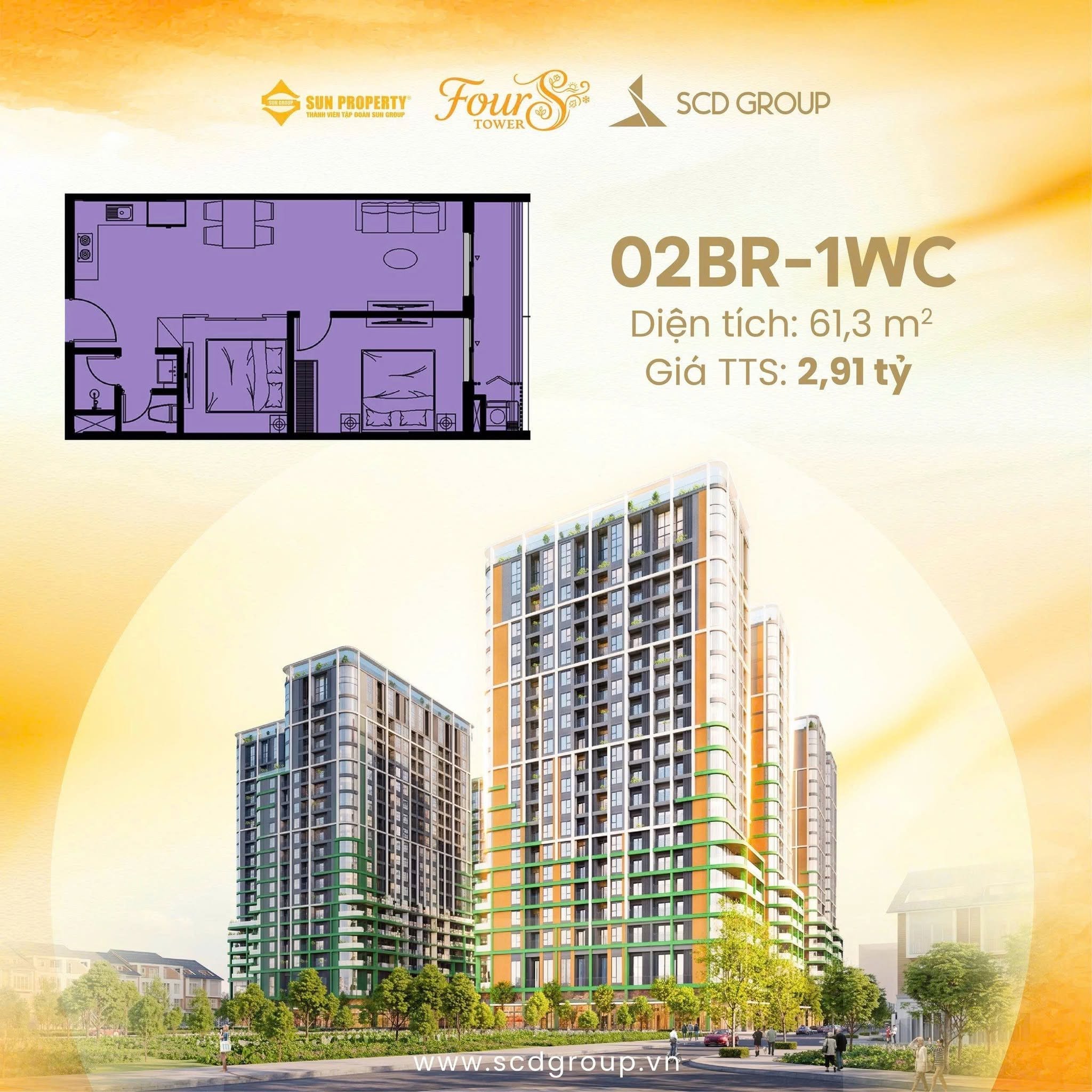 Chỉ 2,1 tỷ sở hữu ngay căn hộ Sun FourS nằm ngay trung tâm khu vực Nam Hoà Xuân-sổ sở hữu Vĩnh viễn