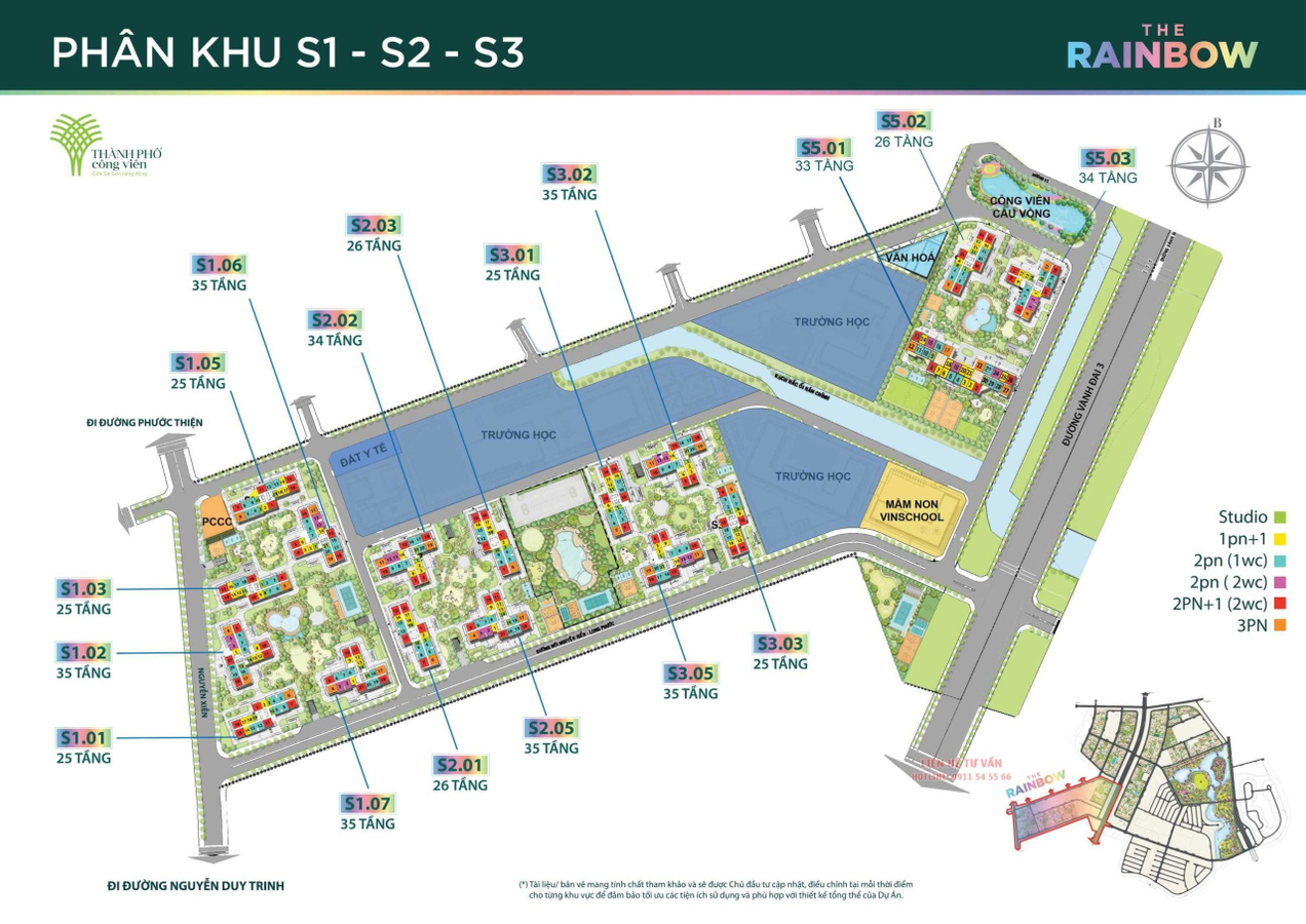 Hàng đẹp Vinhomes Grand Park: 1PN1 46,10m2 tại S5.01, 2,67tỷ