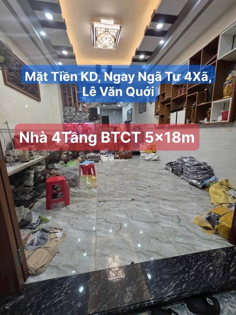 Bán Gấp Nhà Mặt Tiền KD, 4Tầng ST 7PN, 5x18m, Ngay Lê Văn Quới, Ngã Tư 4Xã, Q. Bình Tân.