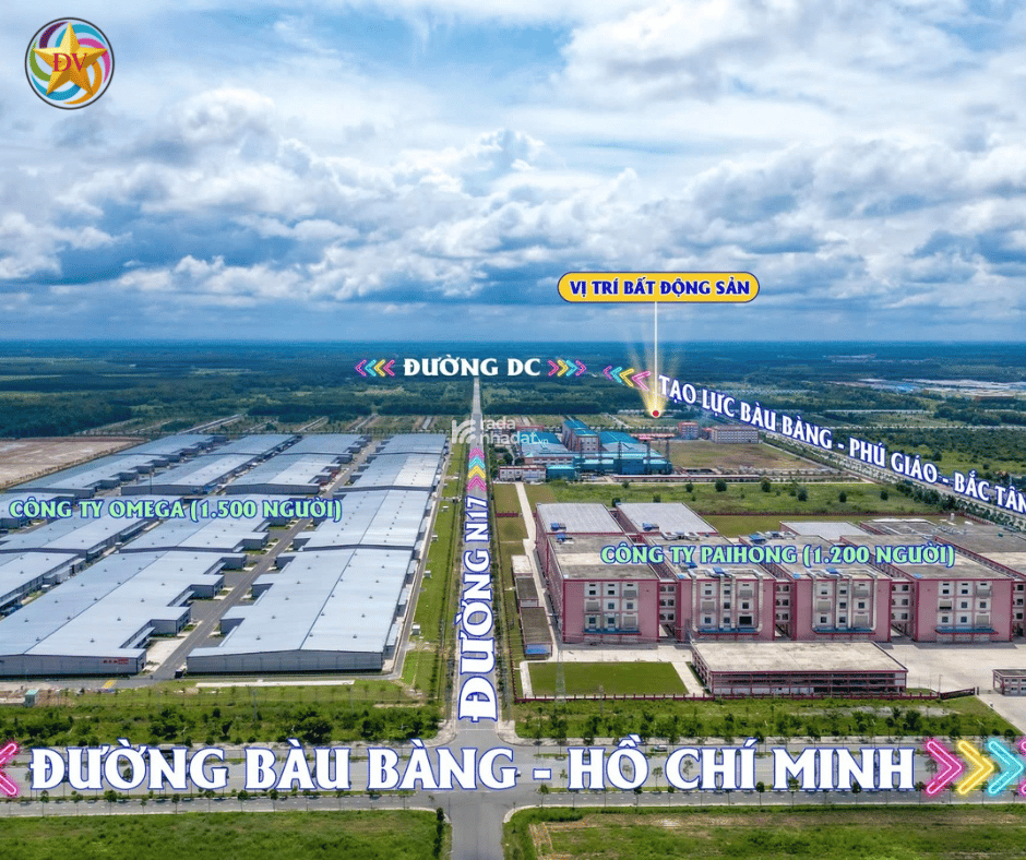 Mặt tiền đường D7 Trung tâm KCN Bàu Bàng