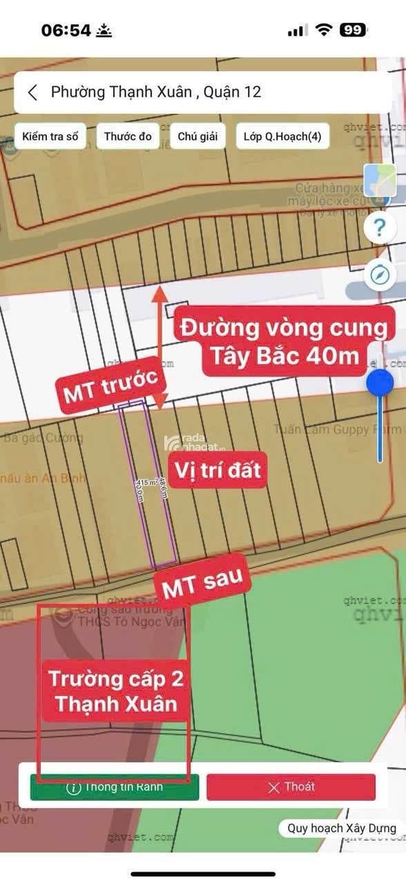 BÁN LÔ ĐẤT 2 MẶT TIỀN CỰC ĐẸP - ĐƯỜNG VÒNG CUNG TÂY BẮC, Q12