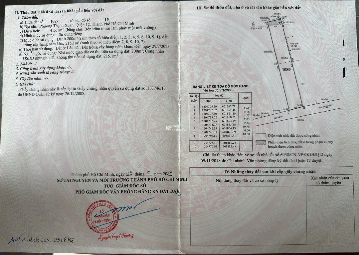 BÁN LÔ ĐẤT 2 MẶT TIỀN CỰC ĐẸP - ĐƯỜNG VÒNG CUNG TÂY BẮC, Q12