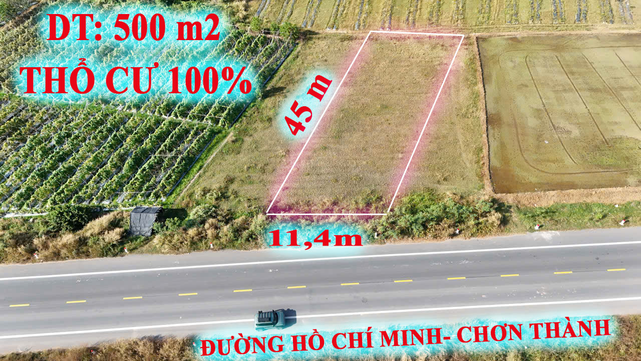 500 m2 thổ cư mặt tiền đường gần trung tâm hành chính mới Tây Ninh (Đức Hòa, Long An )